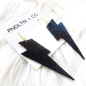 Recycled Record Lightning Bold Earrings